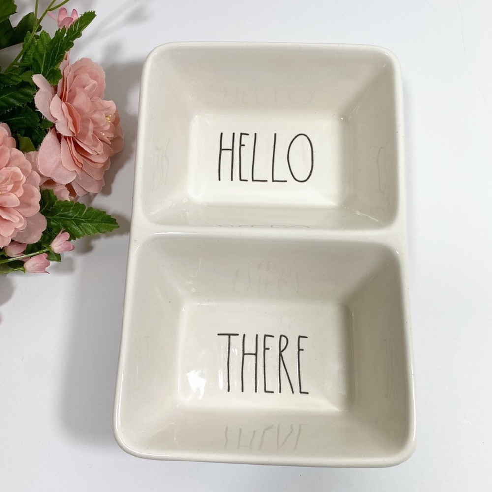 RAE DUNN “Hello There” White Trinket Ceramic Tray